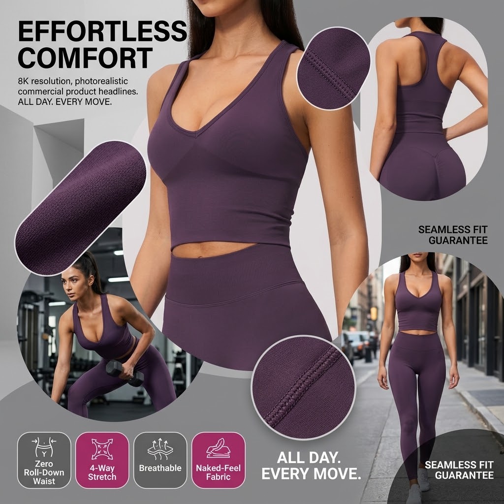 Seamless Ribbed Workout Tank Top - Atasan Yoga Tanpa Jahitan Desainer Wanita,