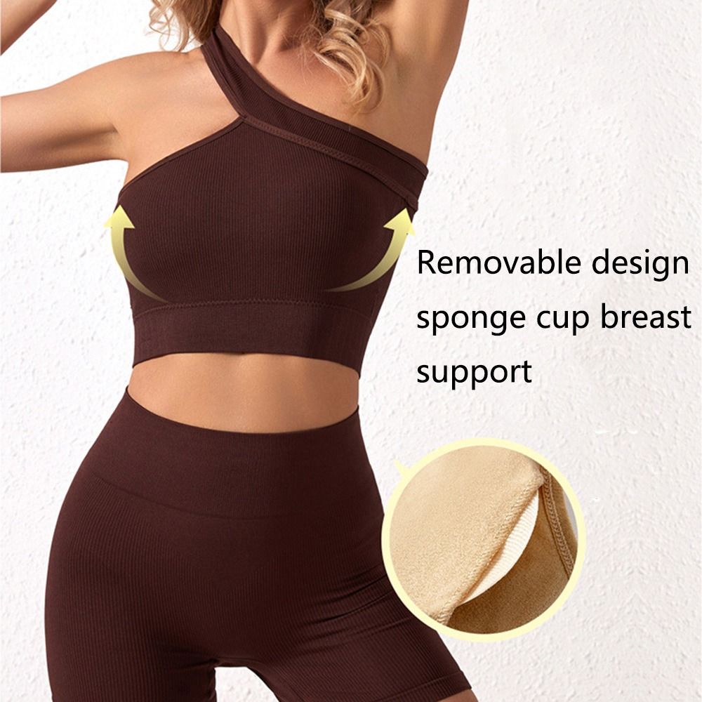 2 Set Pakaian Olahraga Wanita  - Seamless Ribbed Workout Tank Top ulasan dan harga