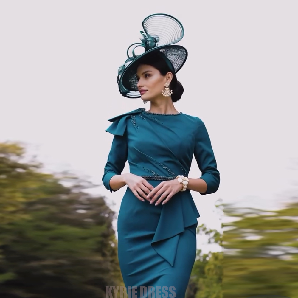 Gaun Ibu Pengantin Wanita Eleg - Elegant Satin Evening Gown Split ulasan dan harga