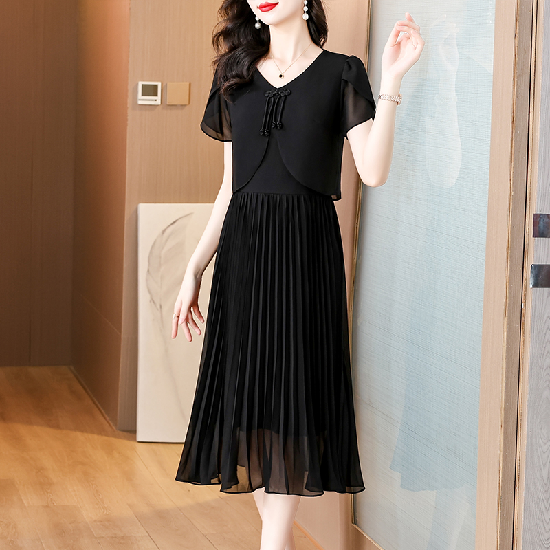 Gaun Berlipat Midi Kasual Sifo - French Vintage Floral Midi Dress ulasan dan harga